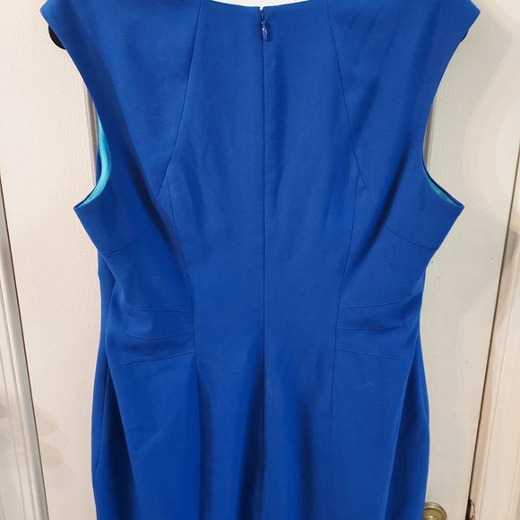 Calvin Klein Royal Blue Sleeveless Square Neck Shealth Dress in Size 12 - Picture 7 of 12